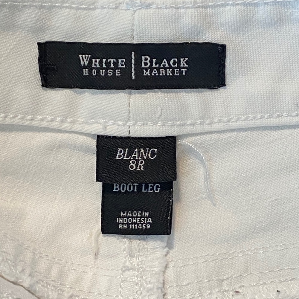 WHBM White Denim Boot Leg Jeans 8 47 - Picture 7 of 7